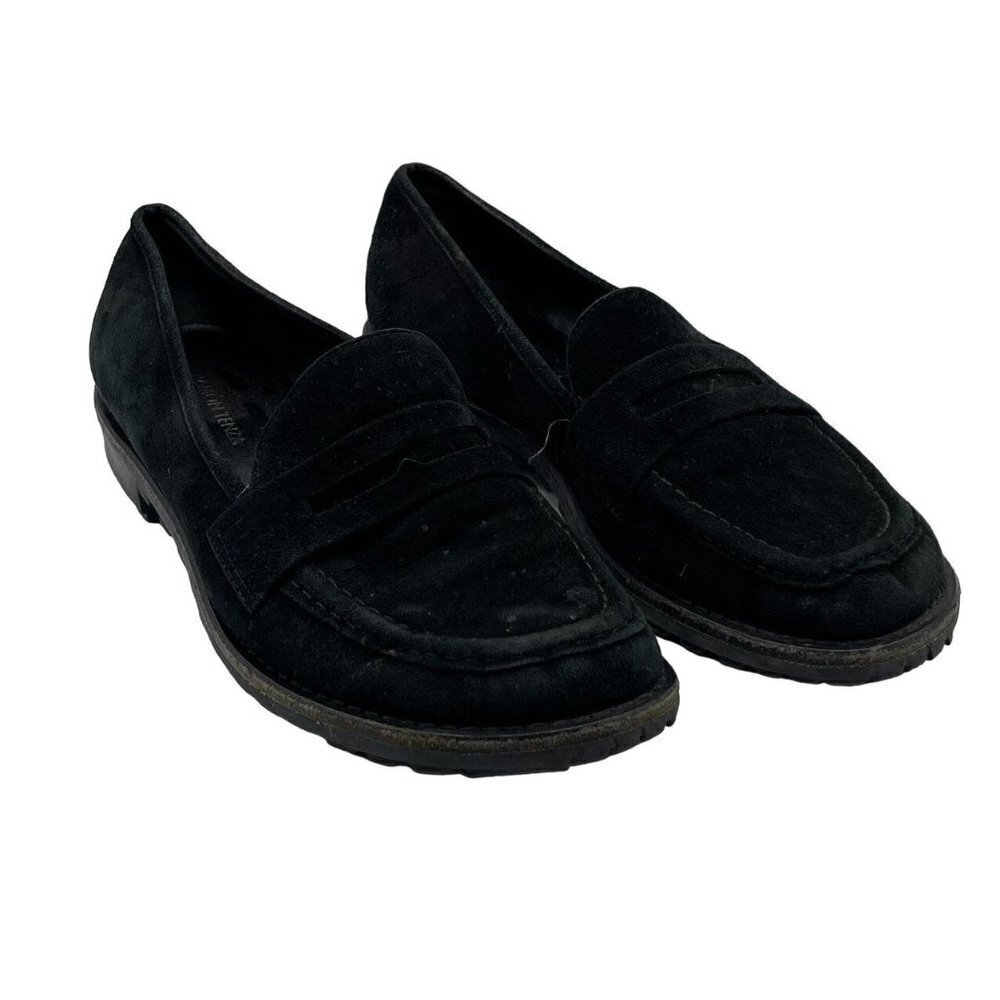 Ramon Tenza Women's Suede Loafer Black Rubber Sole Size 8.5 M